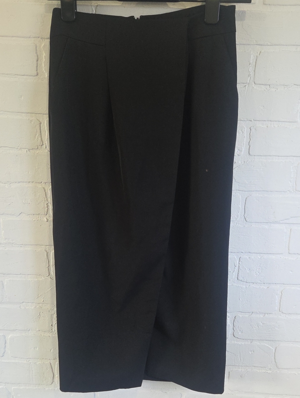 Finders Keepers Black Wrap-Front Pencil Skirt